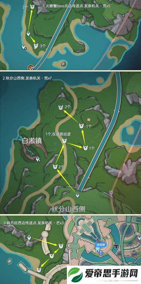 原神发条机关齿轮收集路线图