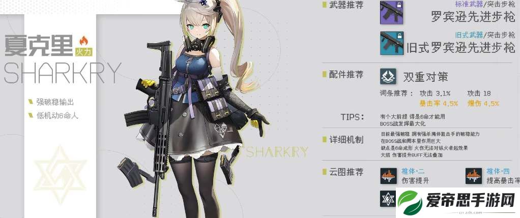少女前线2追放夏克里技能强度分析
