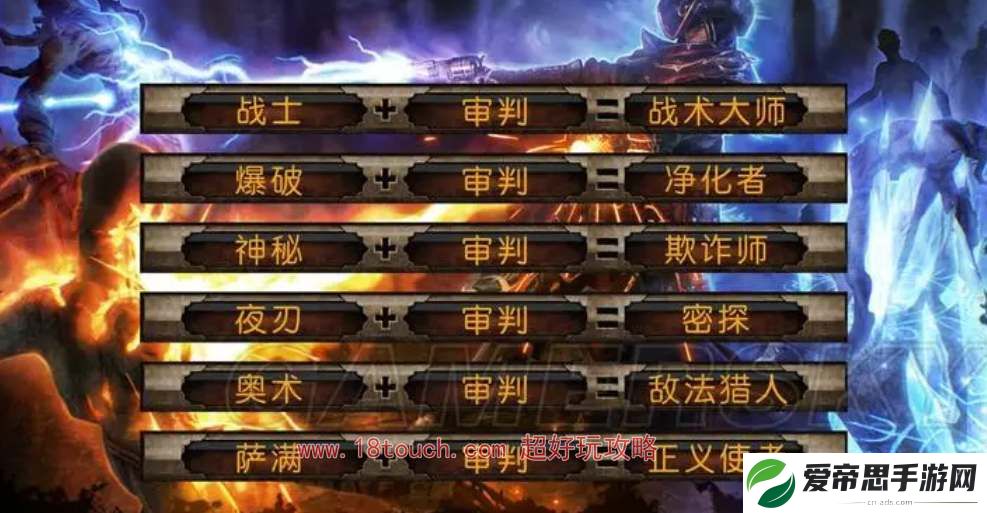 恐怖黎明全职业组合表一览