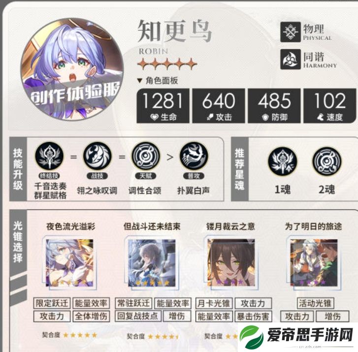 崩坏星穹铁道知更鸟阵容配队推荐