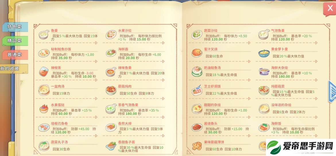 波西亚时光食谱配方大全